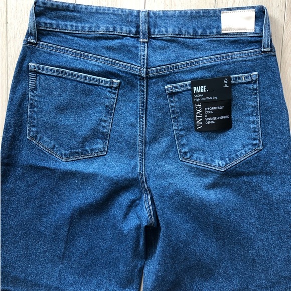 NWT Paige Sasha 32”petite High Rise Wide Leg Jeans MODERNISM Anthropologie - Picture 13 of 16